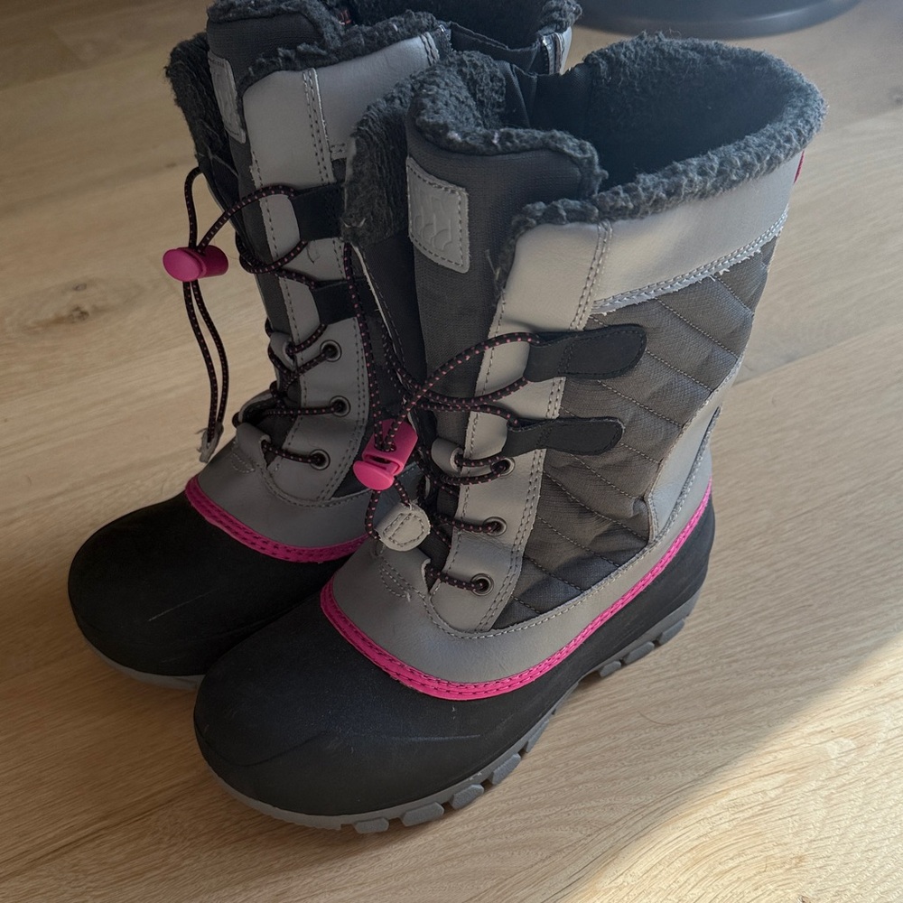 Kids' Winter Boots with Pink Trim